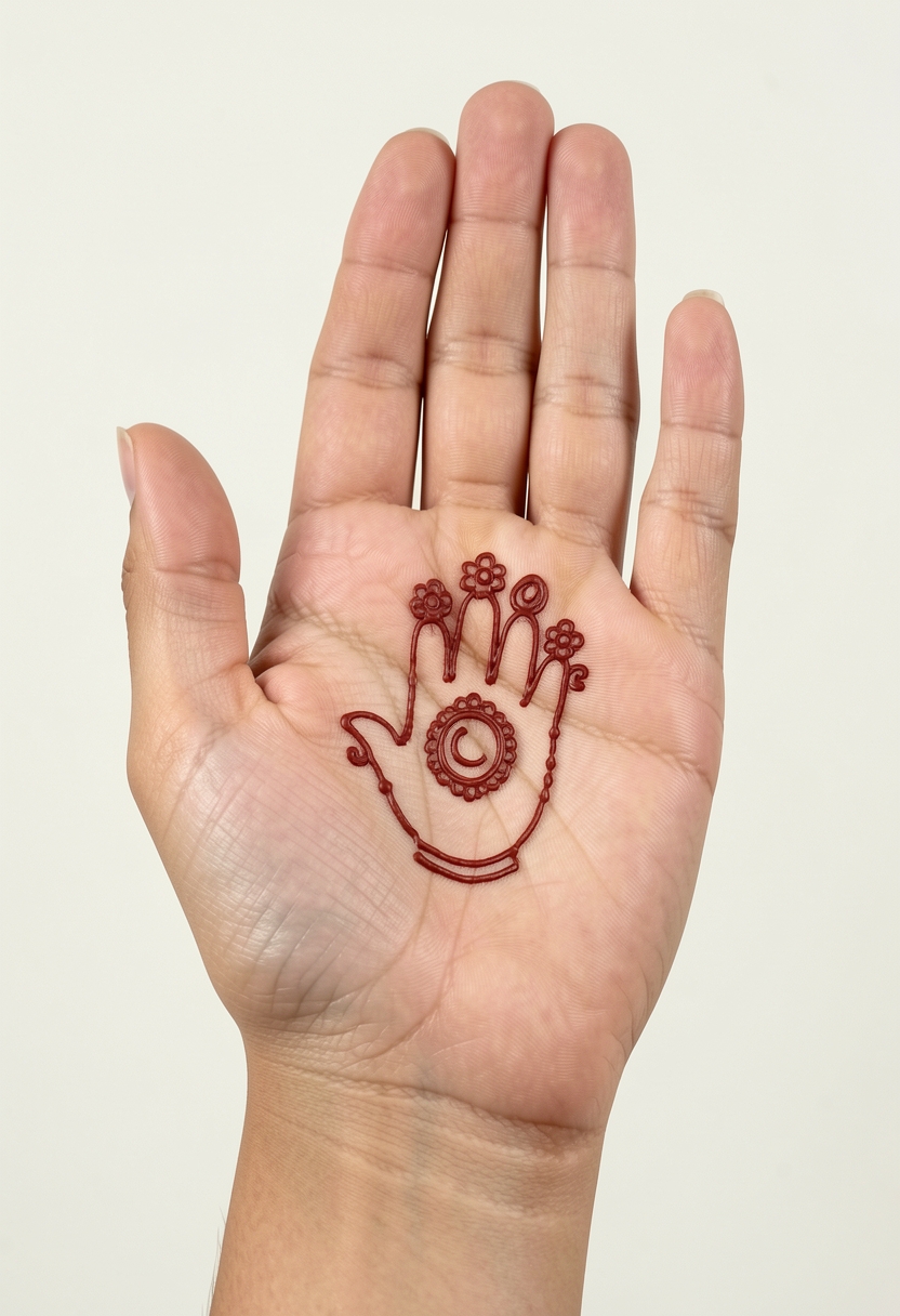 Front Hand For Kids Mehndi Design #002