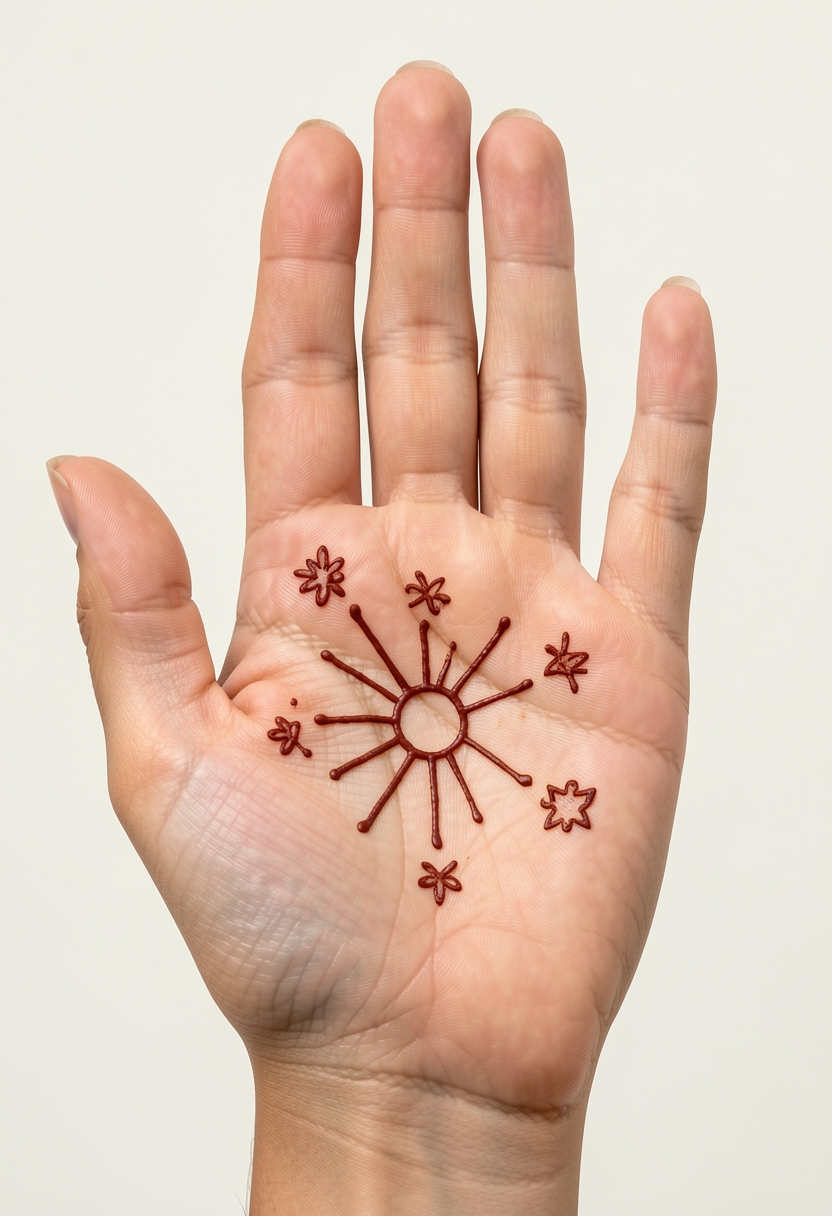 Front Hand For Kids Mehndi Design #010