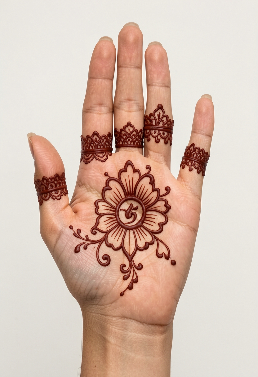 Front Hand Arabic Mehndi Design #011