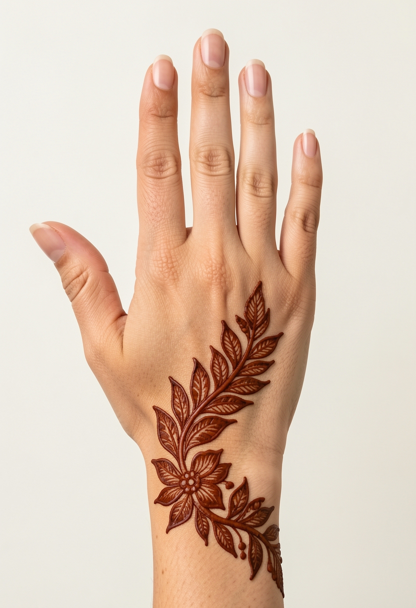 Back Hand Arabic Mehndi Design #024