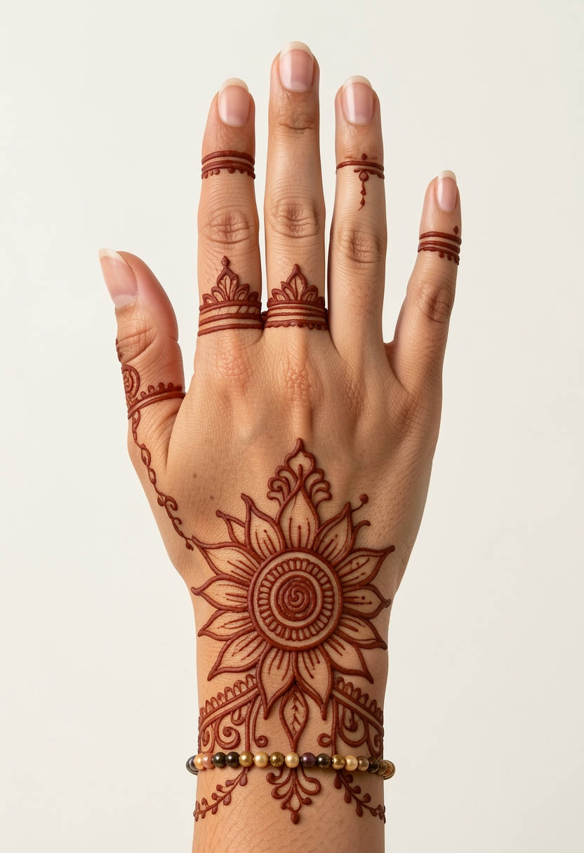Back Hand For Girls Mehndi Design #025