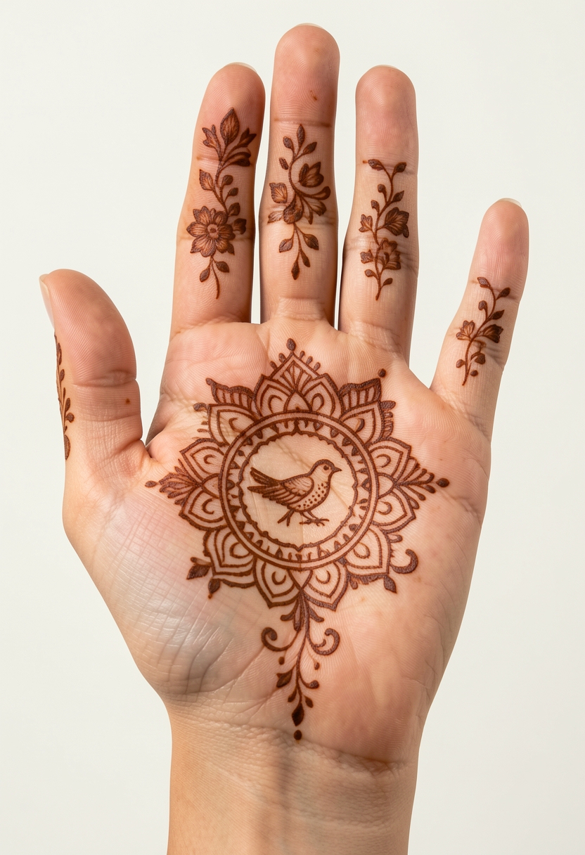 Front Hand Bridal Mehndi Design #030