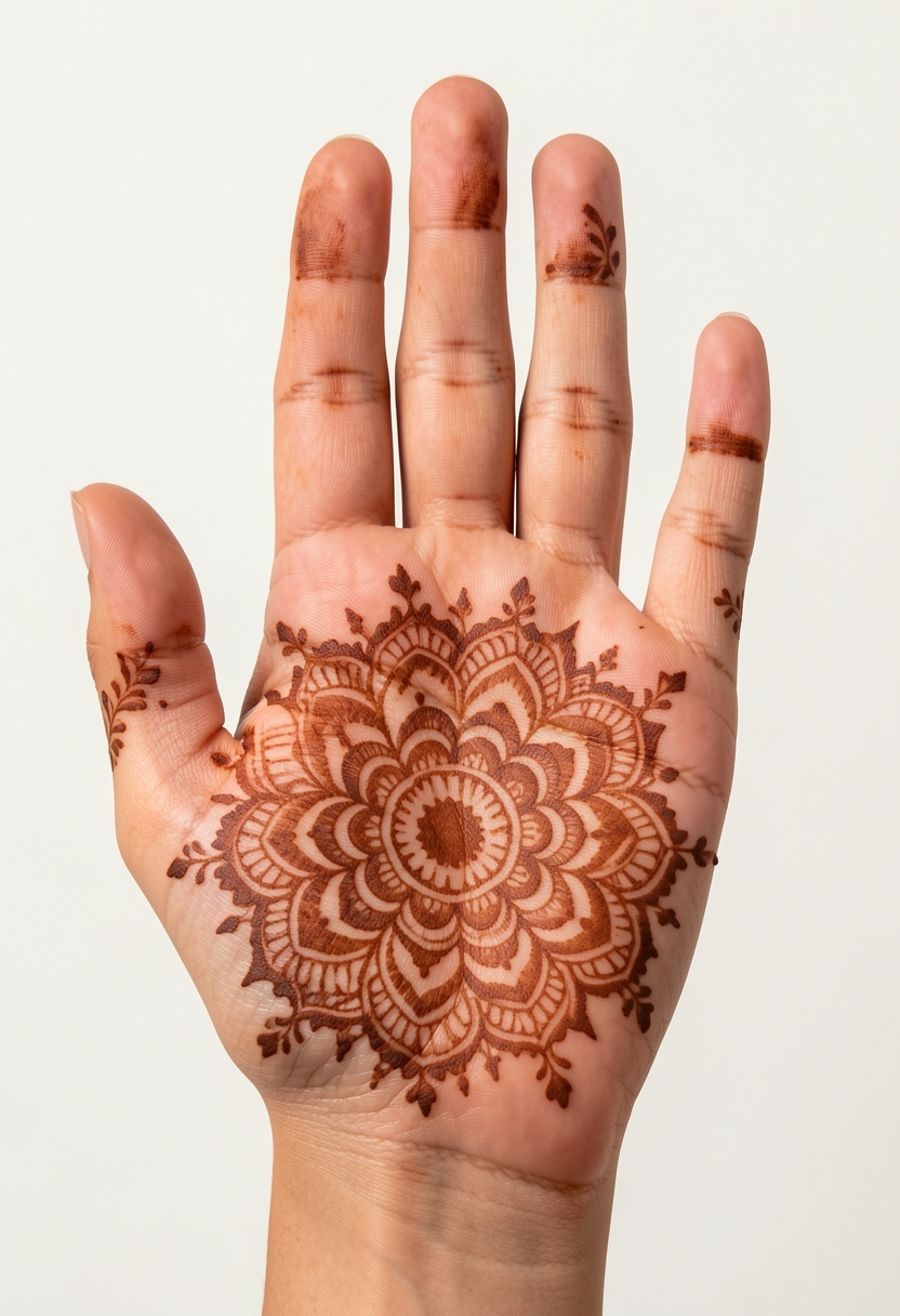 Front Hand Bridal Mehndi Design #036