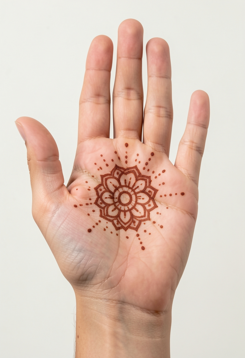 Front Hand Minimal Mehndi Design #038