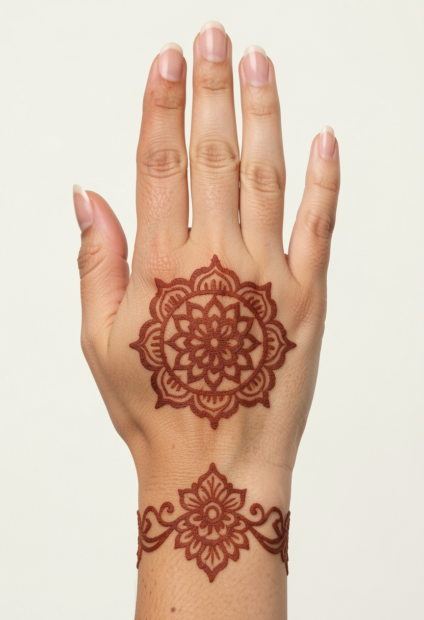 Back Hand For Girls Mehndi Design #039