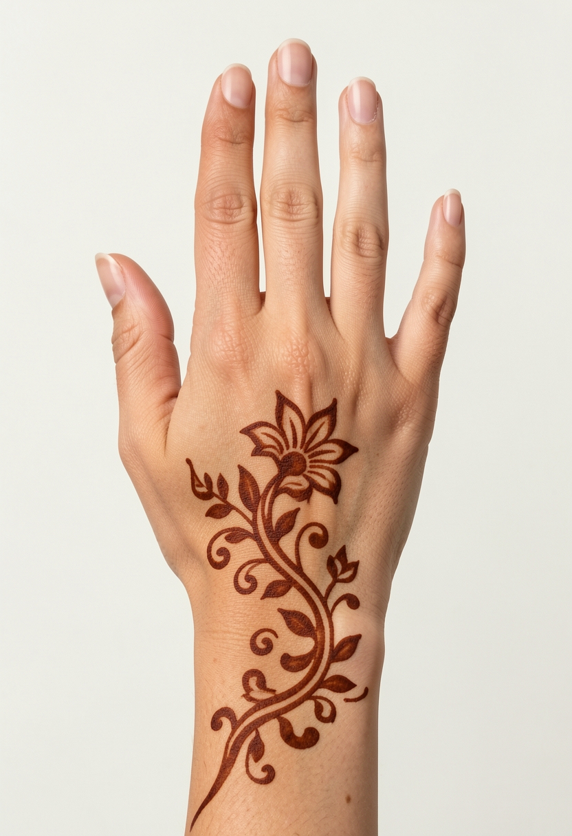 Back Hand Arabic Mehndi Design #041