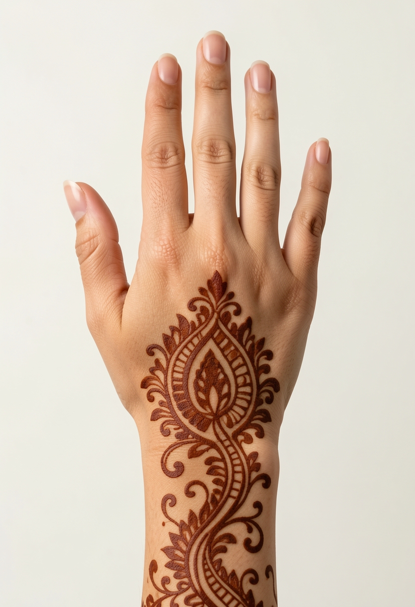 Back Hand Bridal Mehndi Design #056