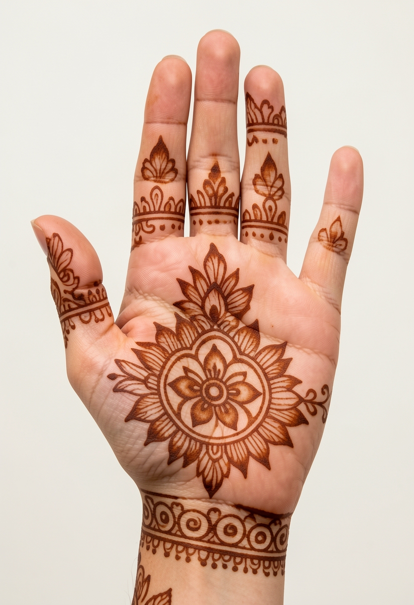 Front Hand Bridal Mehndi Design #057