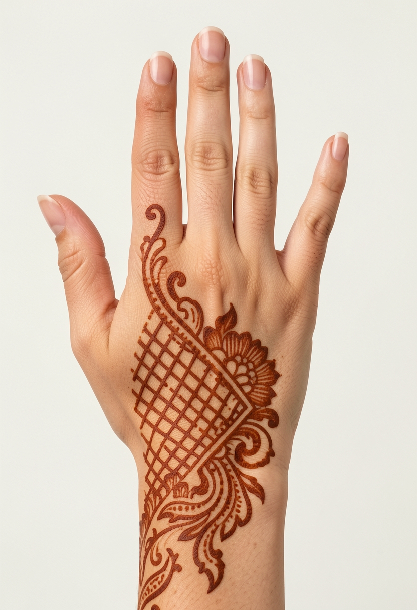 Back Hand Arabic Mehndi Design #059