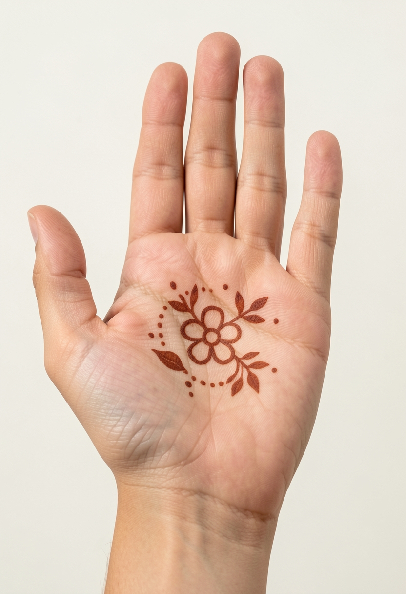 Front Hand For Kids Mehndi Design #061