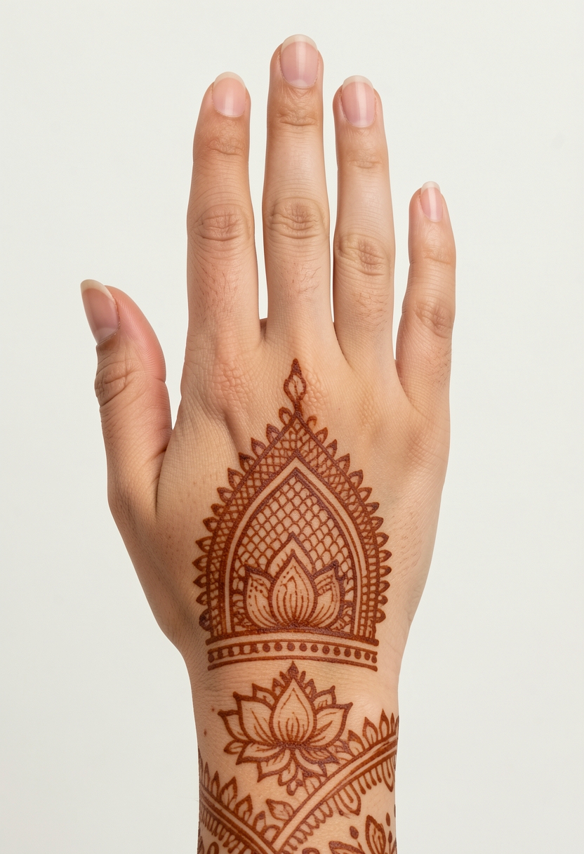 Back Hand Bridal Mehndi Design #066