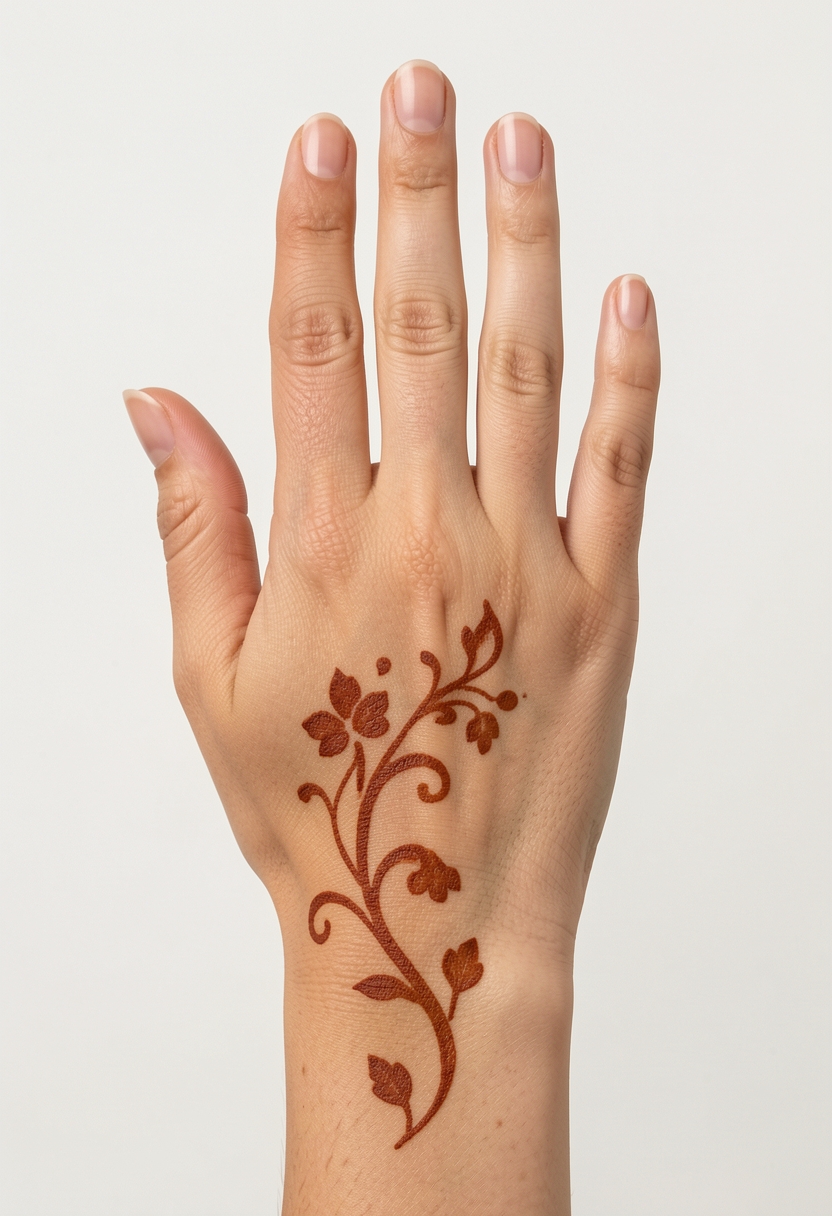 Back Hand Minimal Mehndi Design #071