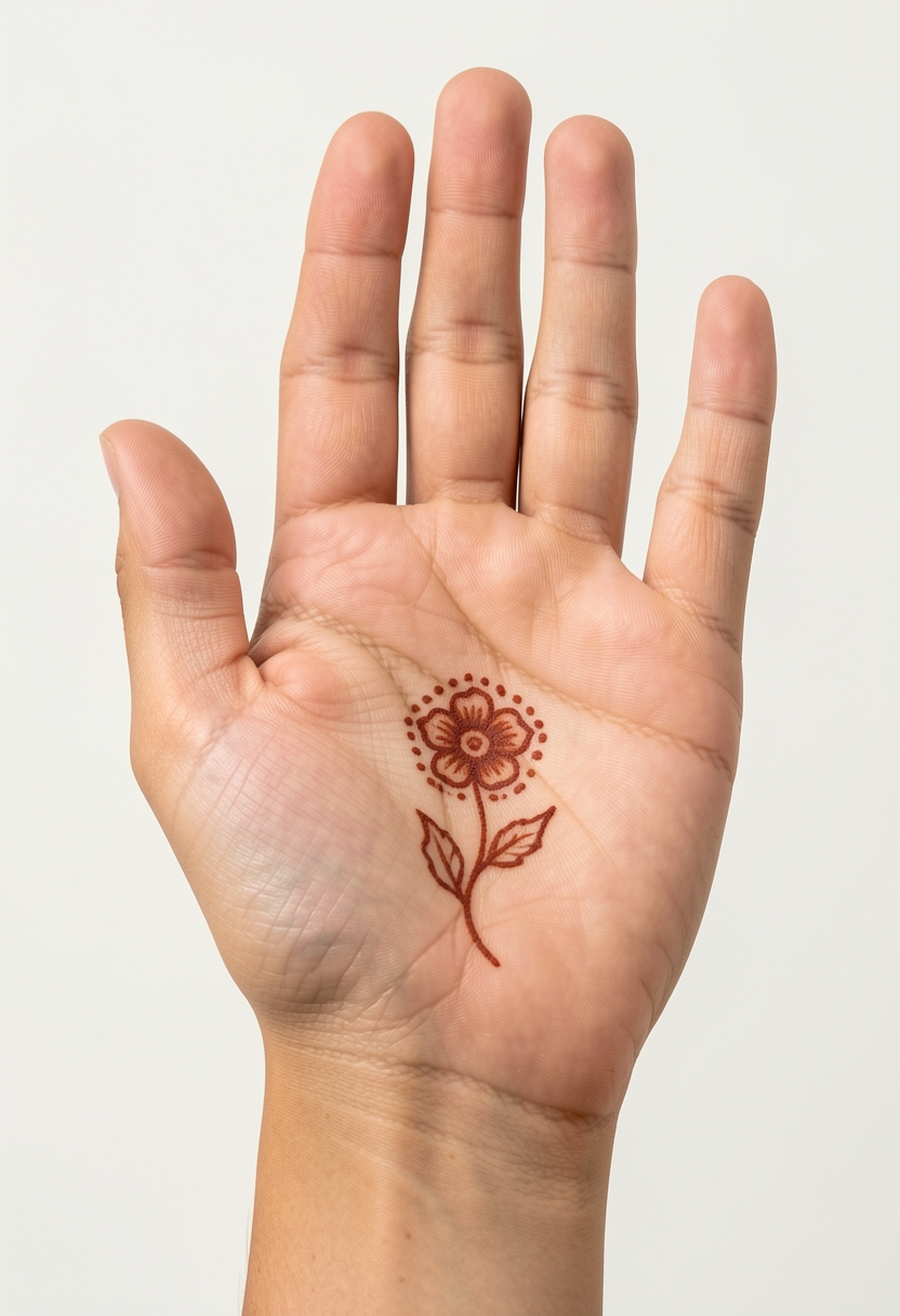 Front Hand Minimal Mehndi Design #080