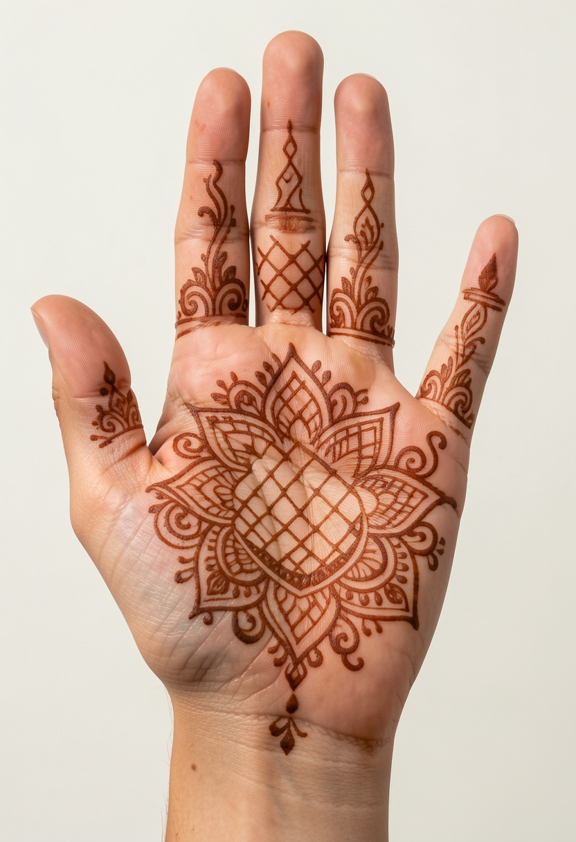 Front Hand Bridal Mehndi Design #084