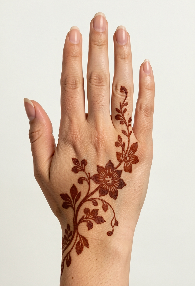 Back Hand Arabic Mehndi Design #085