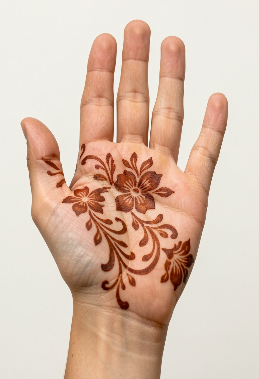 Front Hand Arabic Mehndi Design #093