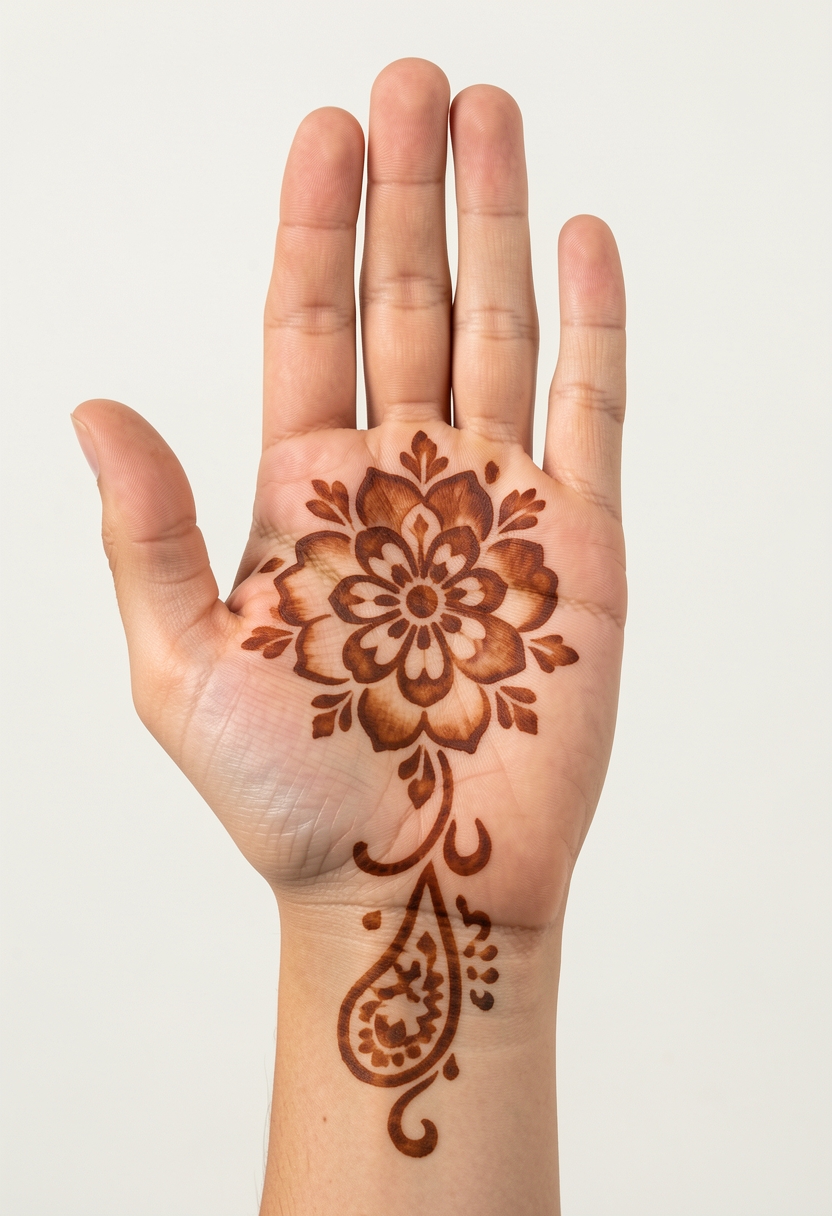Front Hand Arabic Mehndi Design #103