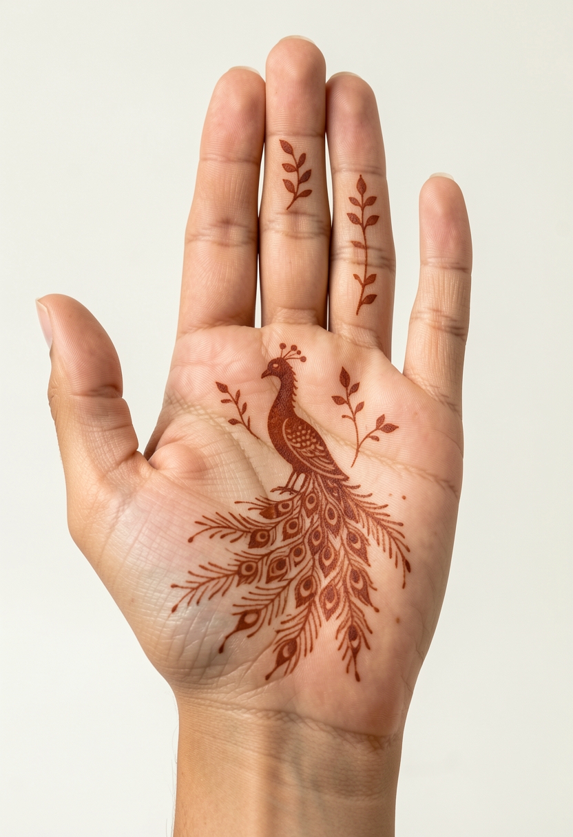 Front Hand For Girls Mehndi Design #105