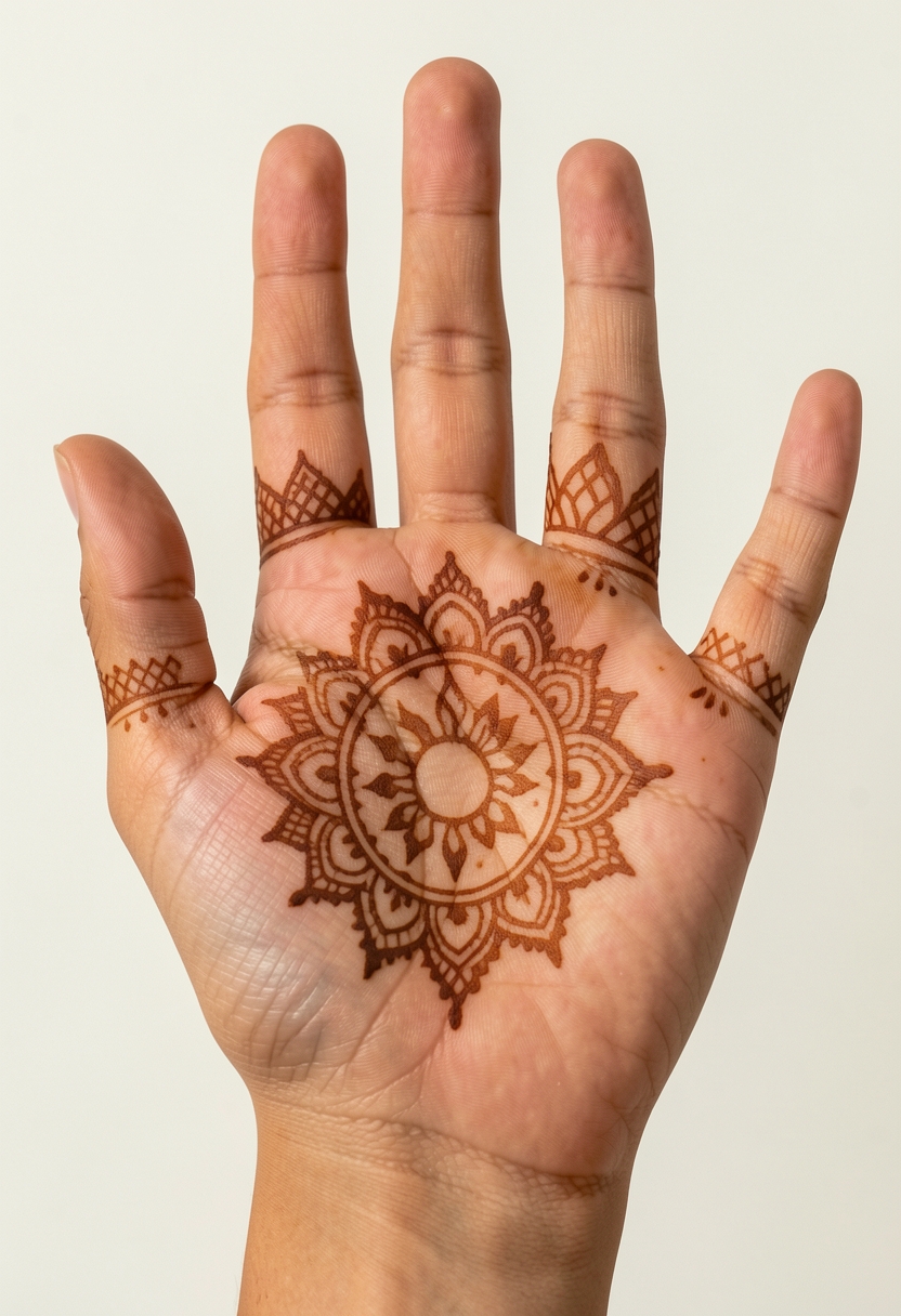 Front Hand Bridal Mehndi Design #107
