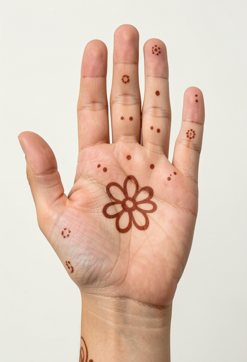Front Hand For Kids Mehndi Design #111