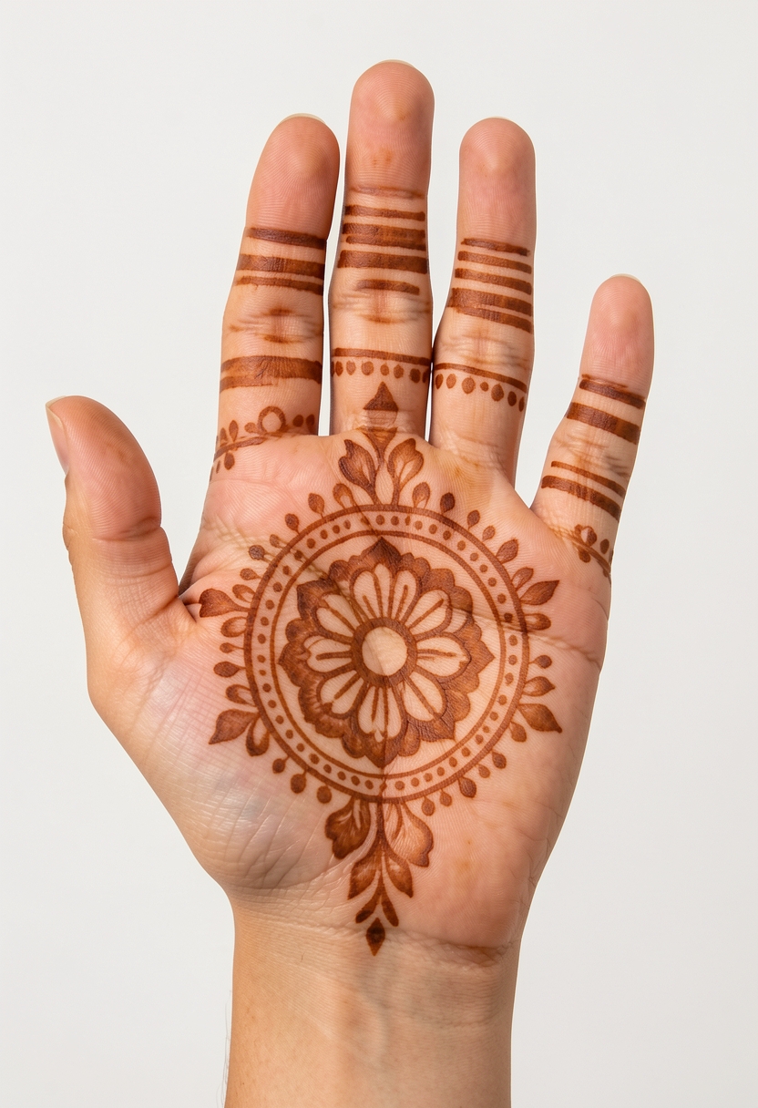 Front Hand Bridal Mehndi Design #114