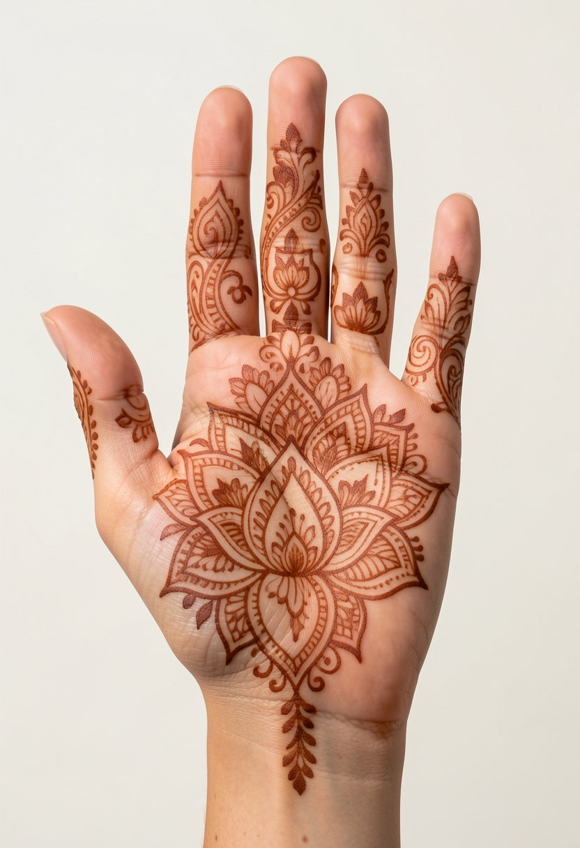 Front Hand Bridal Mehndi Design #117