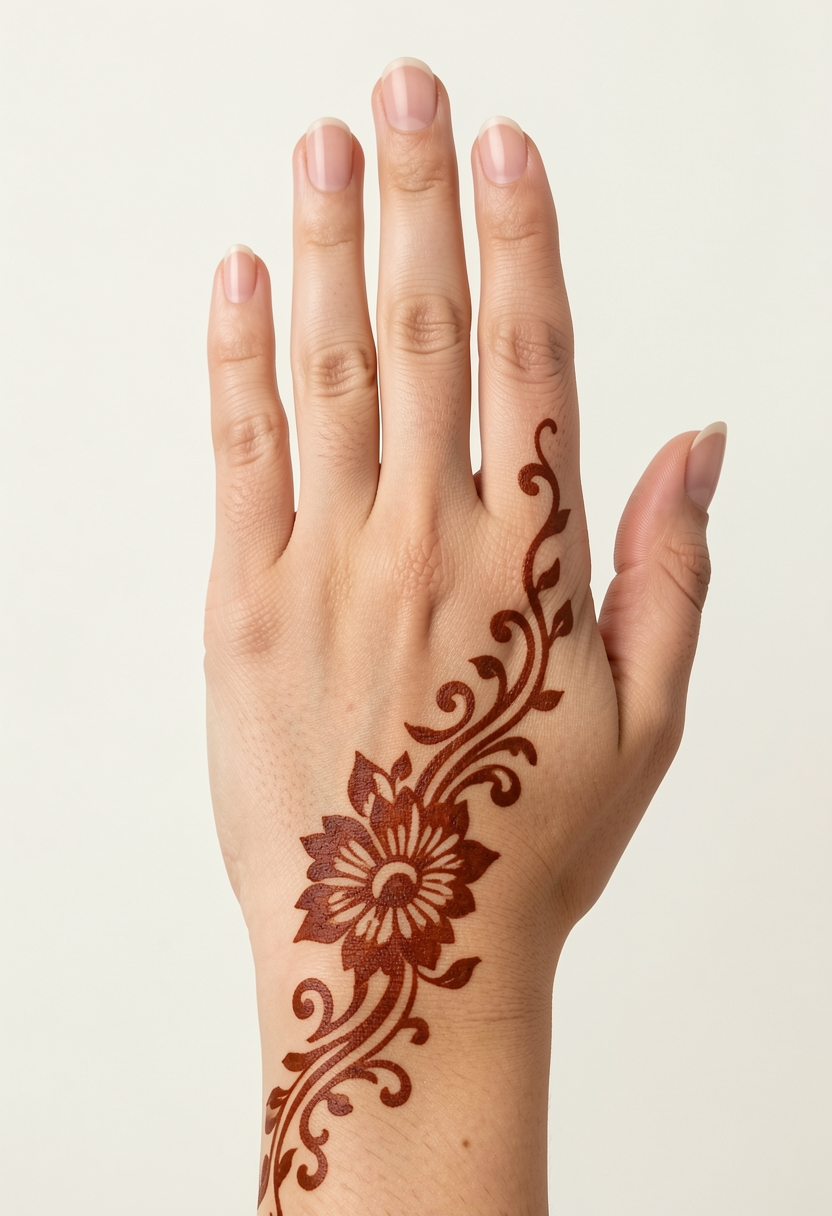 Back Hand Arabic Mehndi Design #126