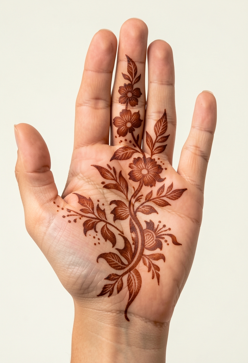 Front Hand Arabic Mehndi Design #131