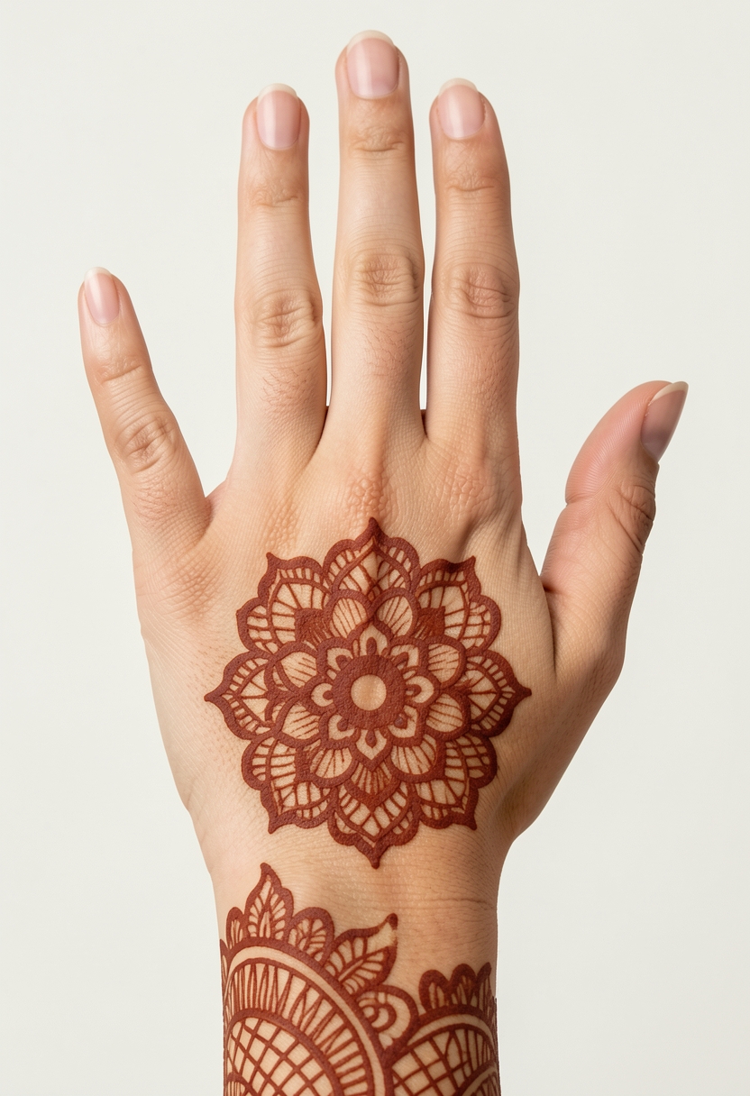 Back Hand For Girls Mehndi Design #132