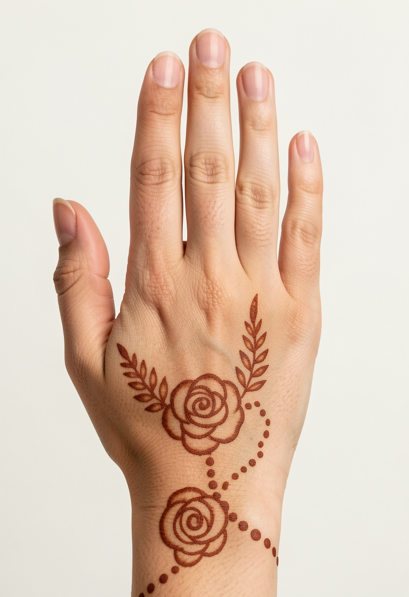 Back Hand Minimal Mehndi Design #133