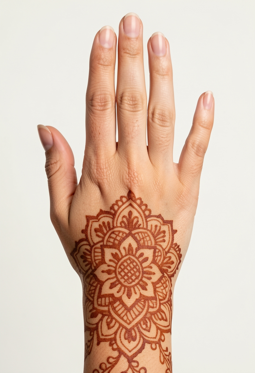 Back Hand For Girls Mehndi Design #134
