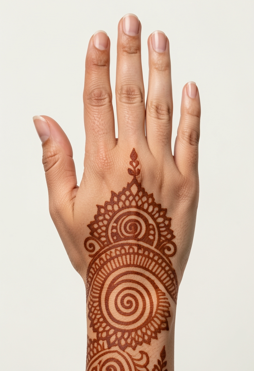 Back Hand Bridal Mehndi Design #135