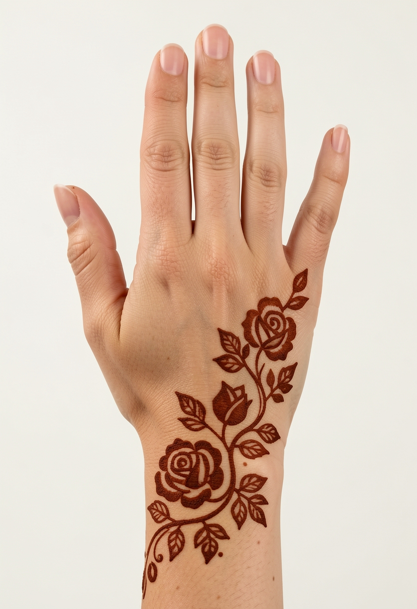 Back Hand Arabic Mehndi Design #138