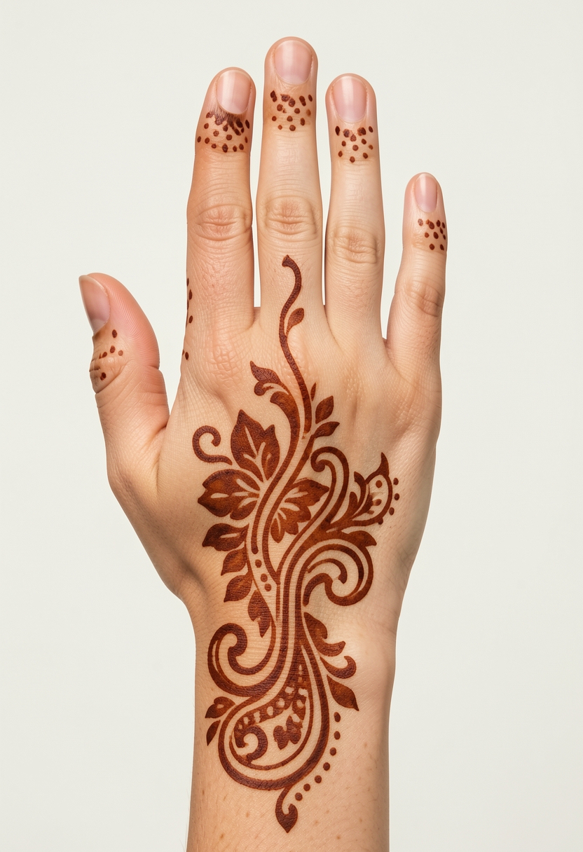 Back Hand Arabic Mehndi Design #143