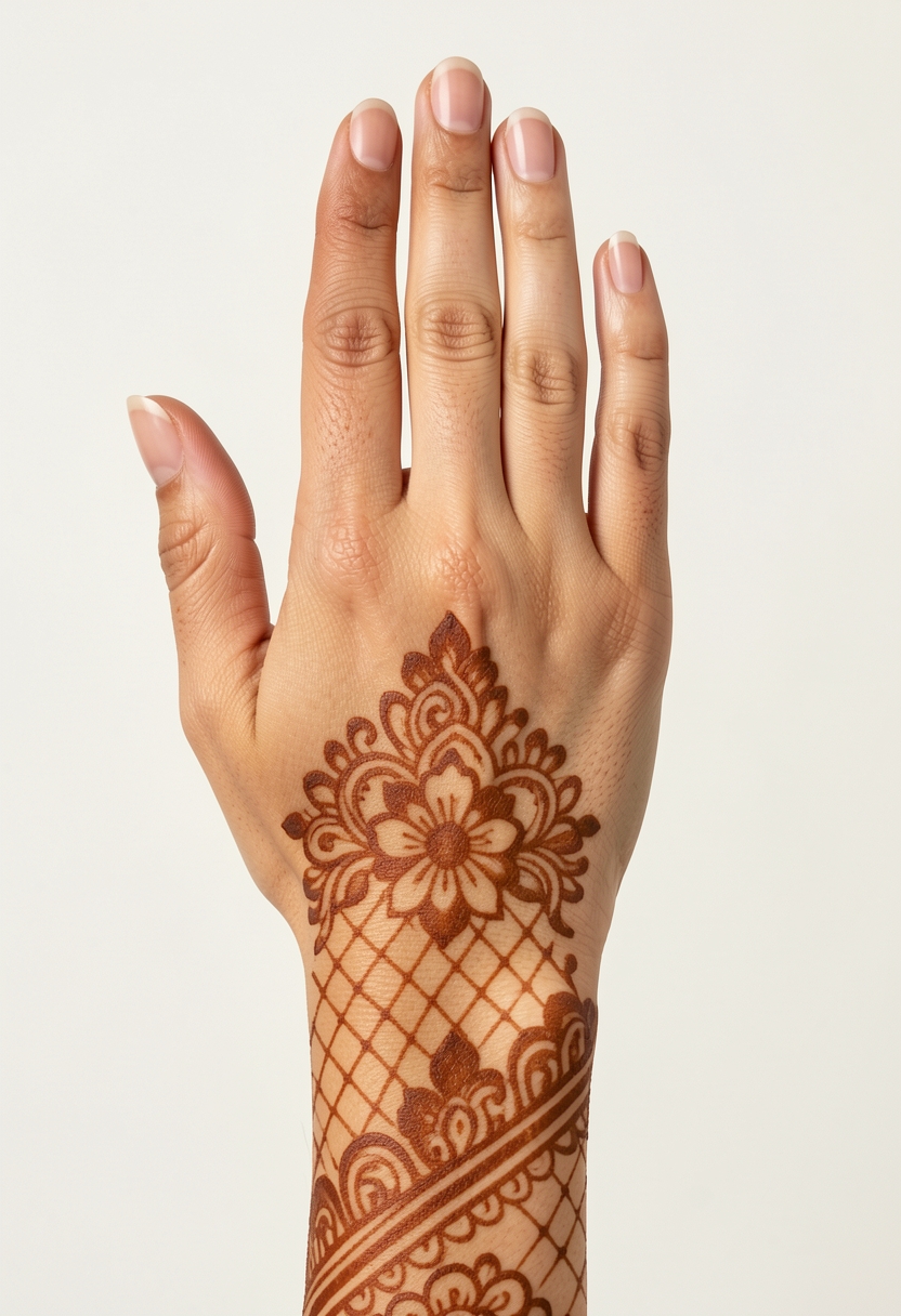 Back Hand Bridal Mehndi Design #144