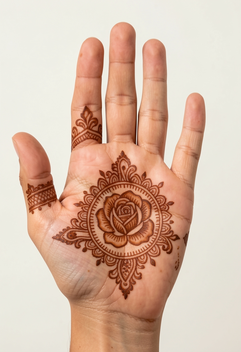 Front Hand Bridal Mehndi Design #146