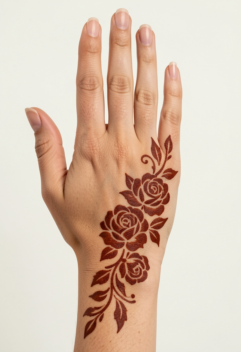 Back Hand Arabic Mehndi Design #147