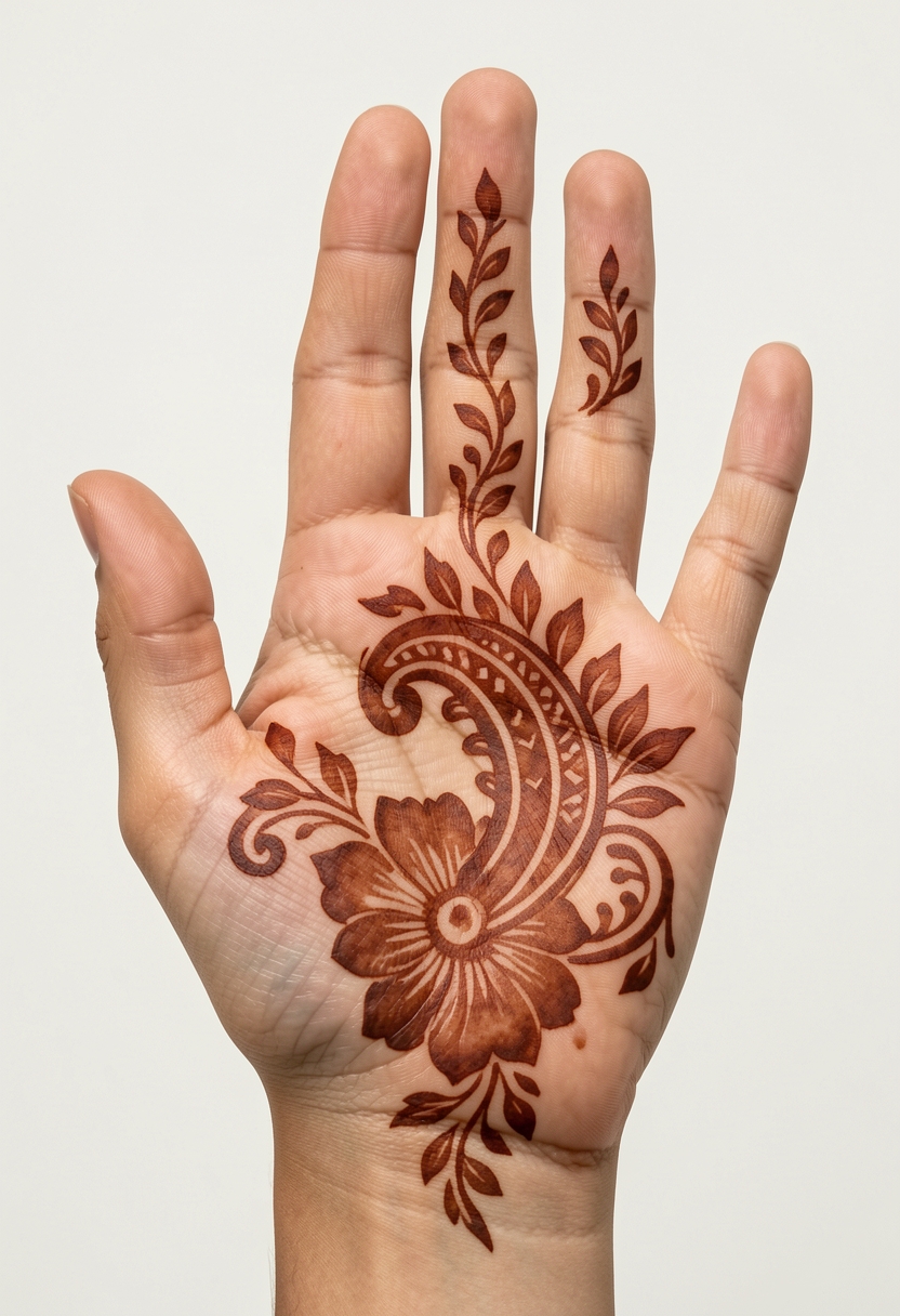 Front Hand Arabic Mehndi Design #150