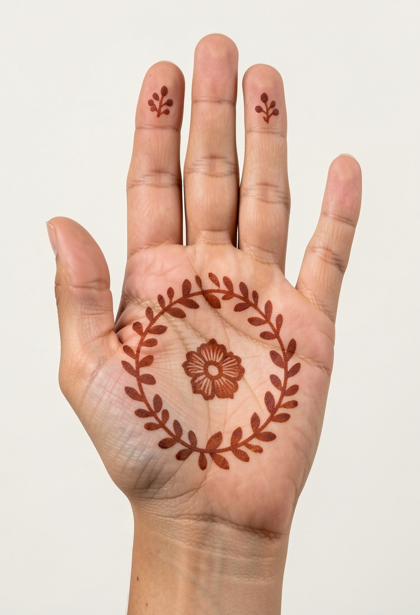 Front Hand For Girls Mehndi Design #154