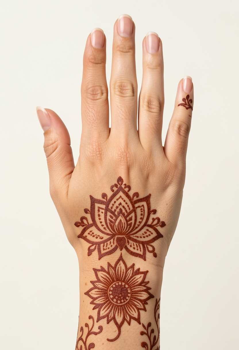 Back Hand For Girls Mehndi Design #155