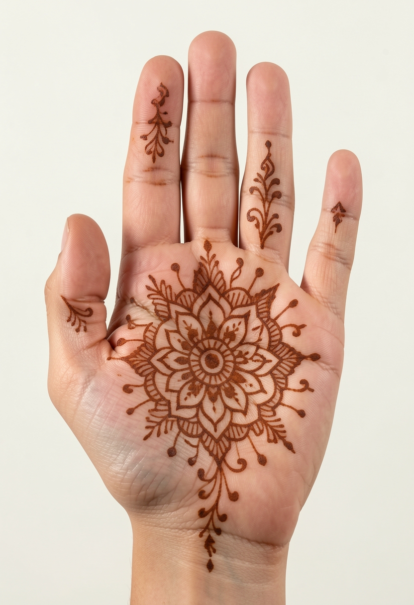 Front Hand Bridal Mehndi Design #156