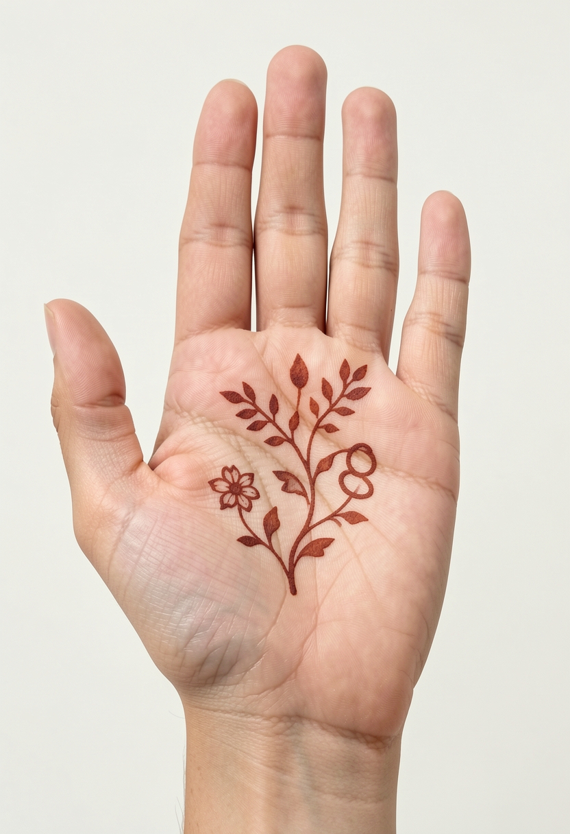Front Hand Minimal Mehndi Design #157