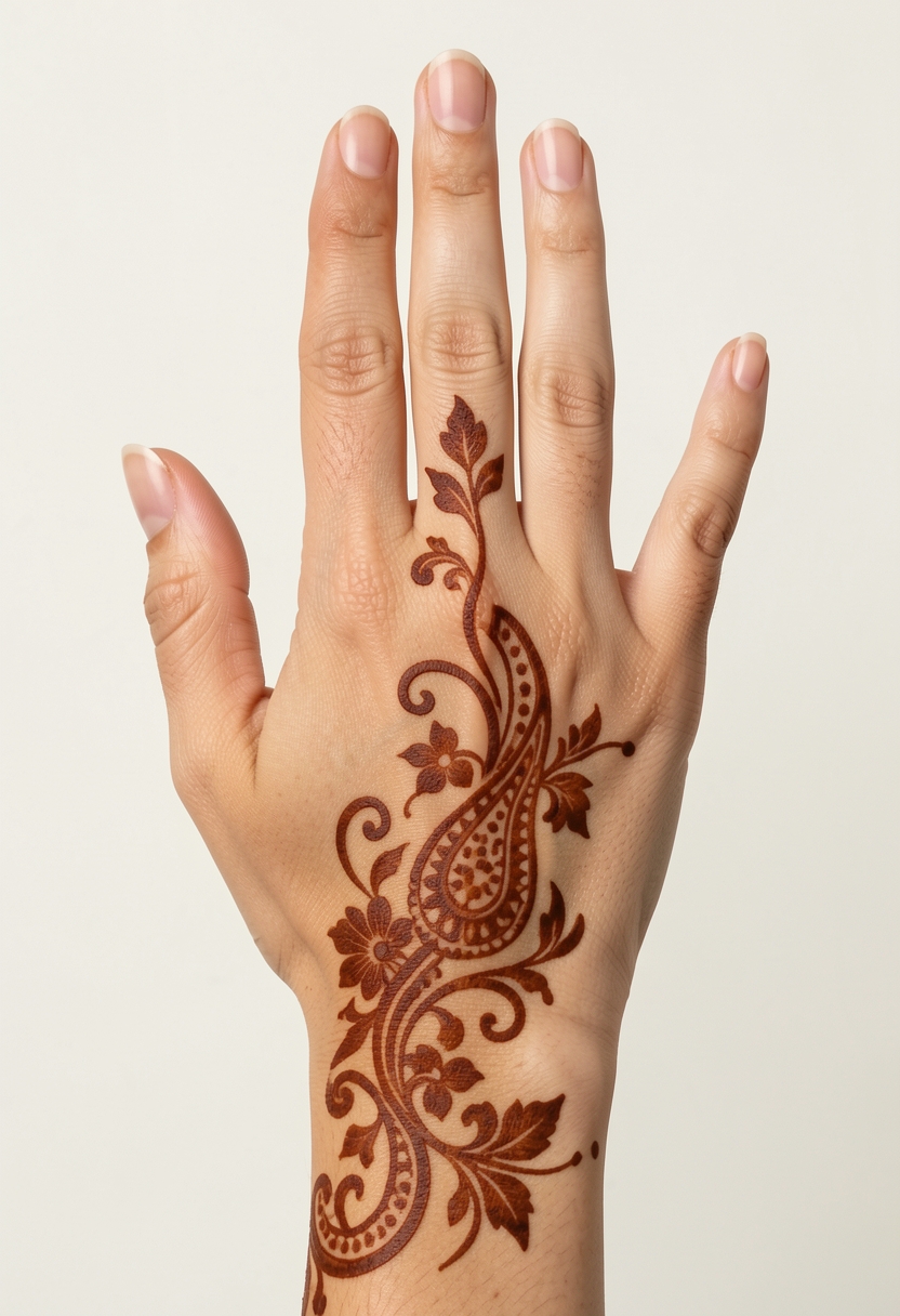Back Hand Arabic Mehndi Design #158