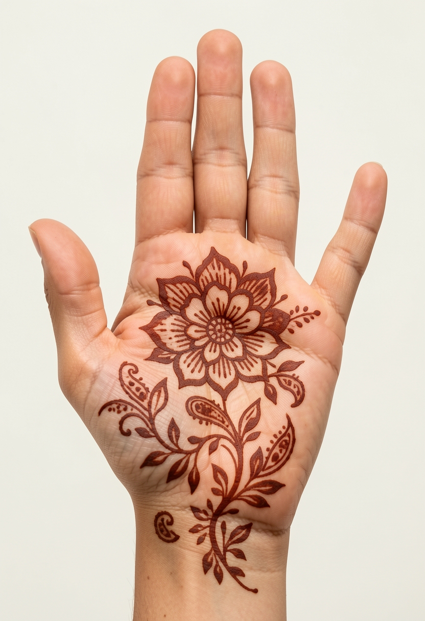Front Hand Arabic Mehndi Design #161