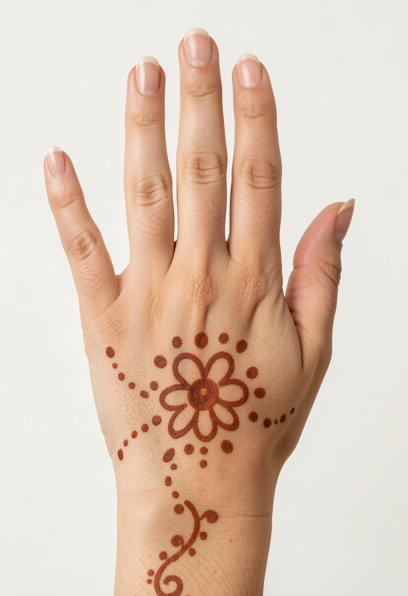 Back Hand For Kids Mehndi Design #163