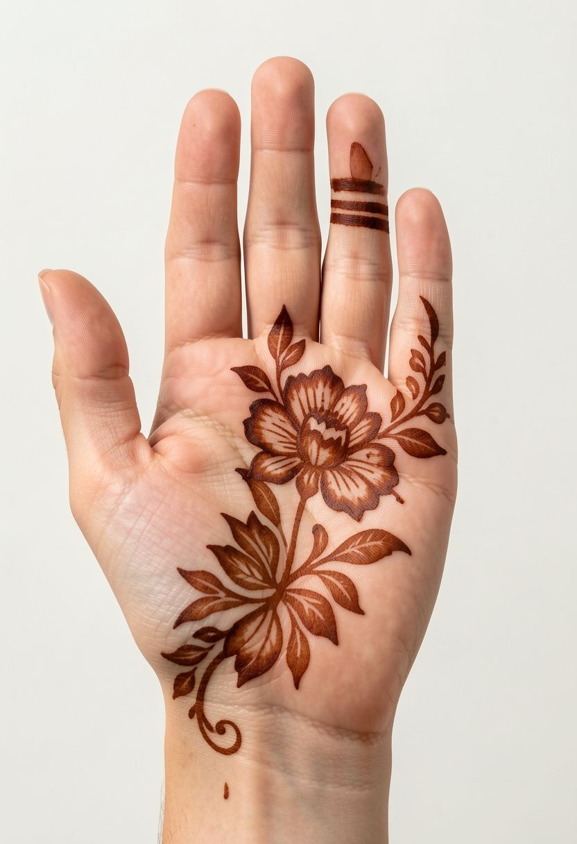 Front Hand Arabic Mehndi Design #164