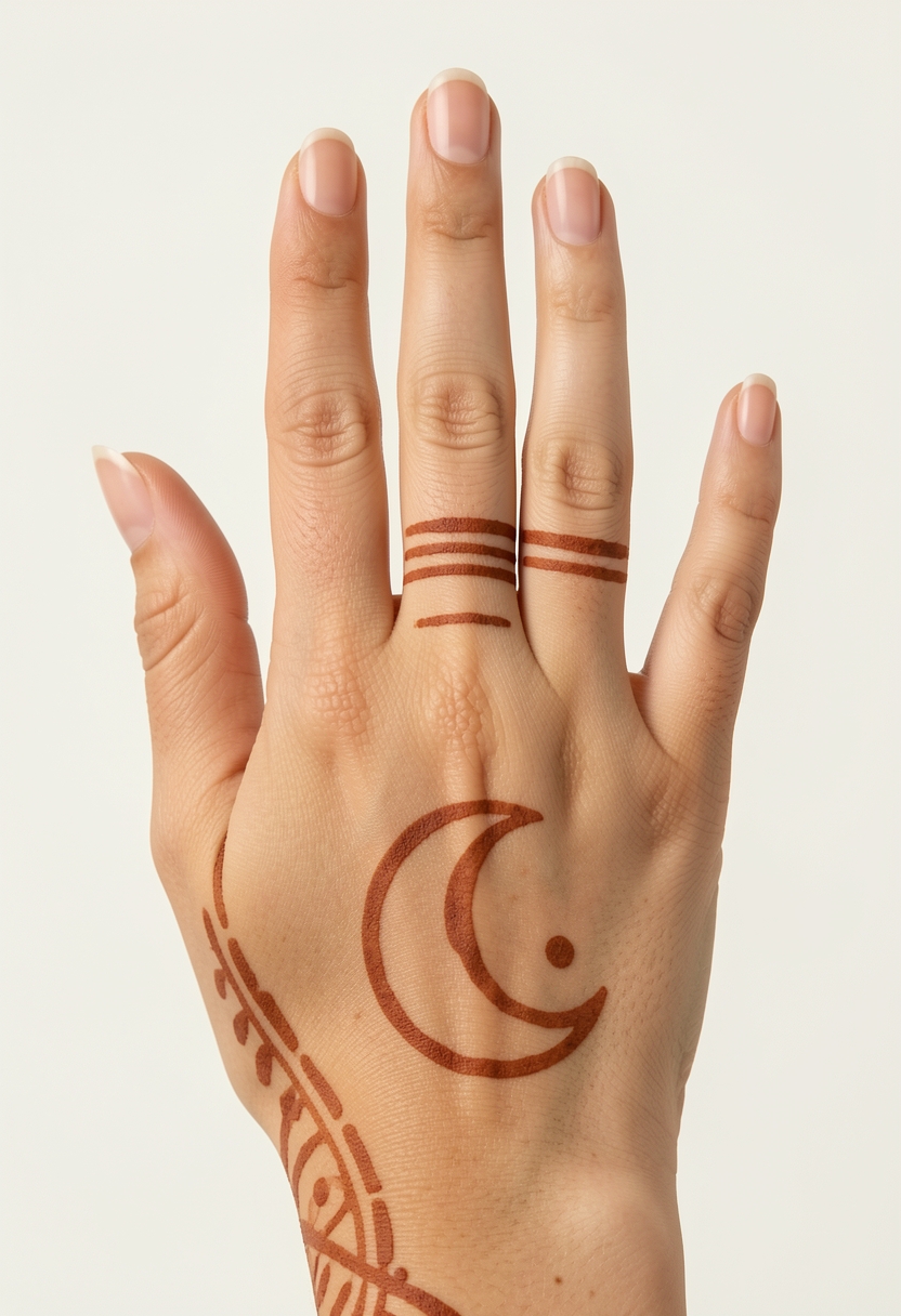 Back Hand Minimal Mehndi Design #165