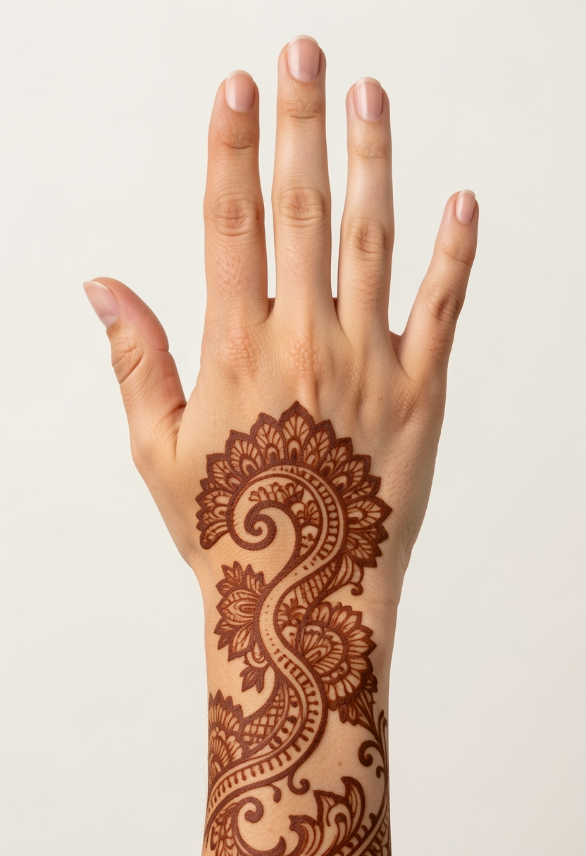 Back Hand Bridal Mehndi Design #168