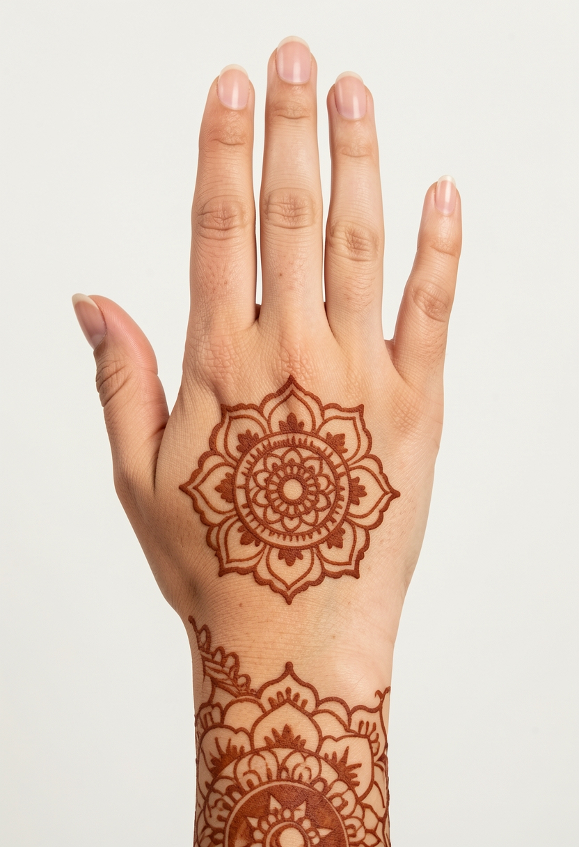 Back Hand For Girls Mehndi Design #171