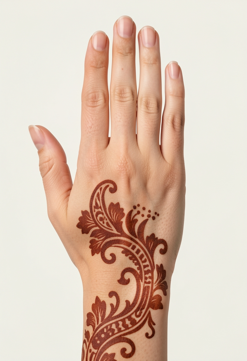 Back Hand Arabic Mehndi Design #174